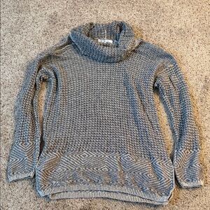 Eight Eight Eight Textured Gray Cowl Neck Sweater